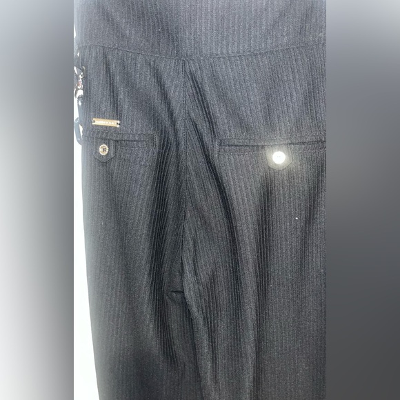 Manière De Voir Black Wide Leg Trousers With Steel Belt Size 4 - Picture 7 of 8